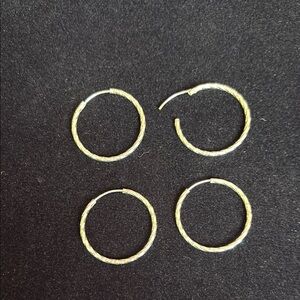 Sterling Silver Hoop Earrings 2 Pairs